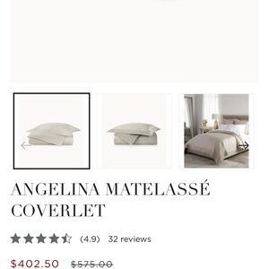 Peacock alley king Angelina coverlet new without tags